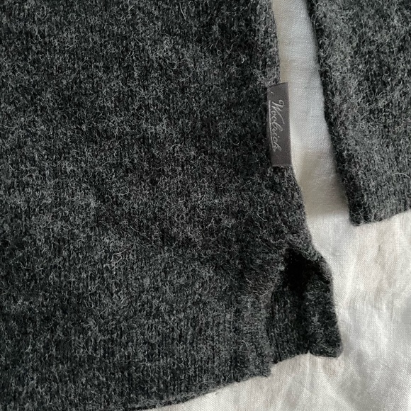 Woolrich Lambswool Half-snap Blanket Stripe Sweater Charcoal rainbow stripes - Picture 6 of 8